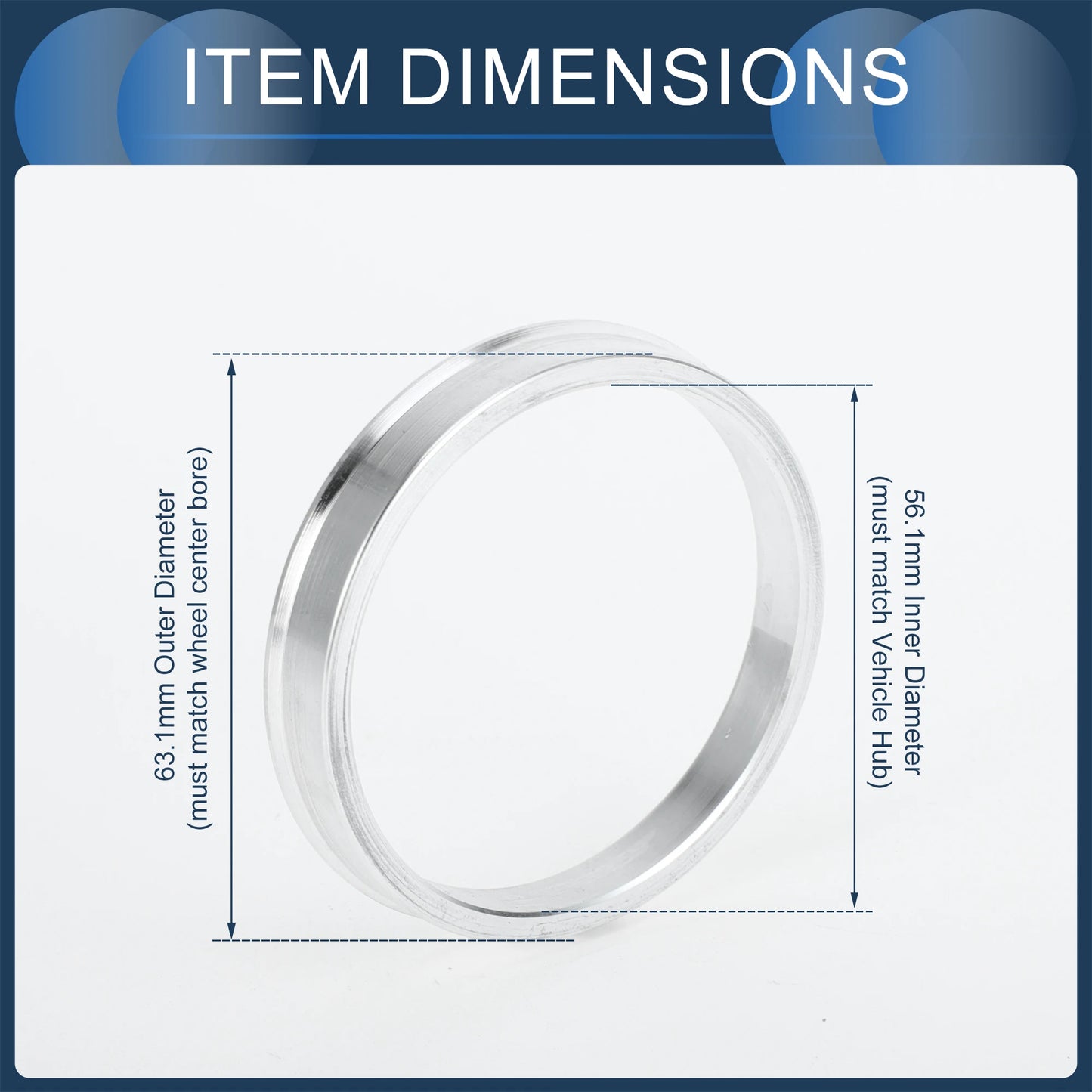UXCELL 4Pcs Hub Centric Rings Wheel Centering Rings 56.1-64.1mm OD