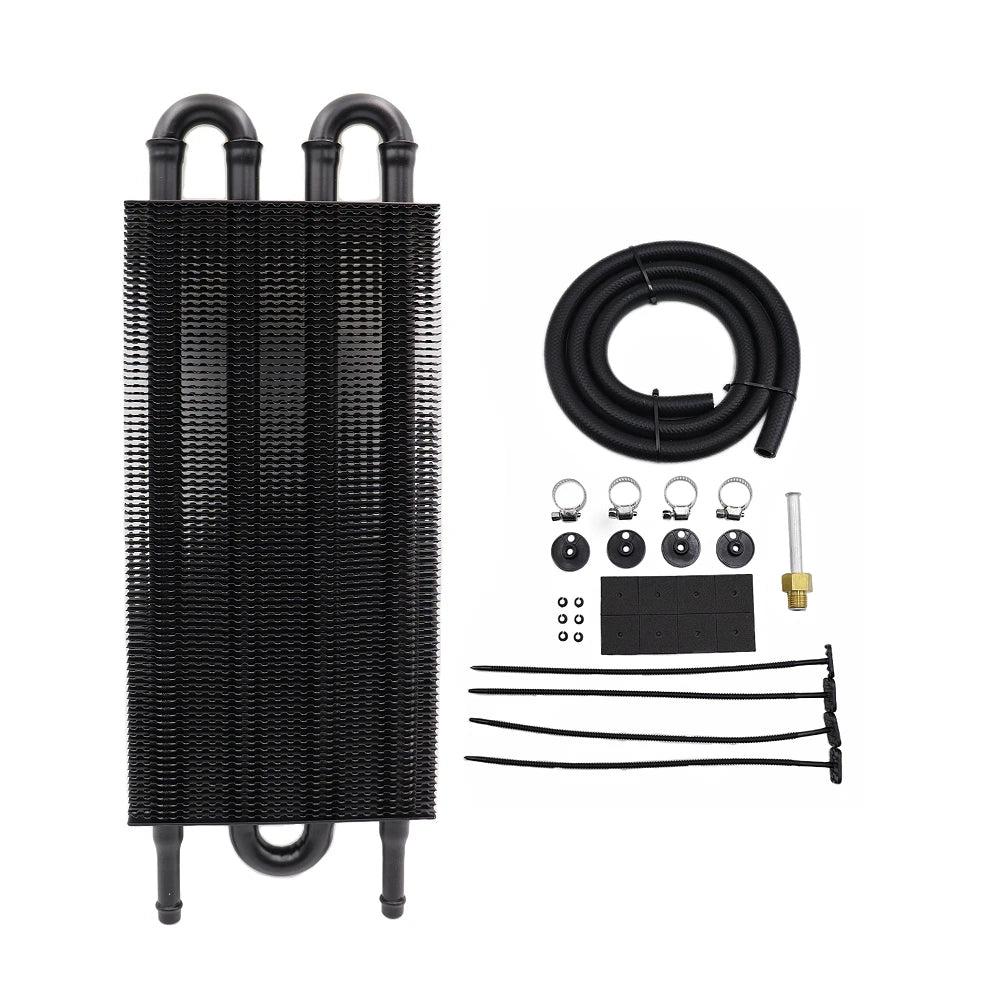 Universal Aluminum Transmission Oil Cooler Kit 4 6 8 Row Auto Manual Radiator