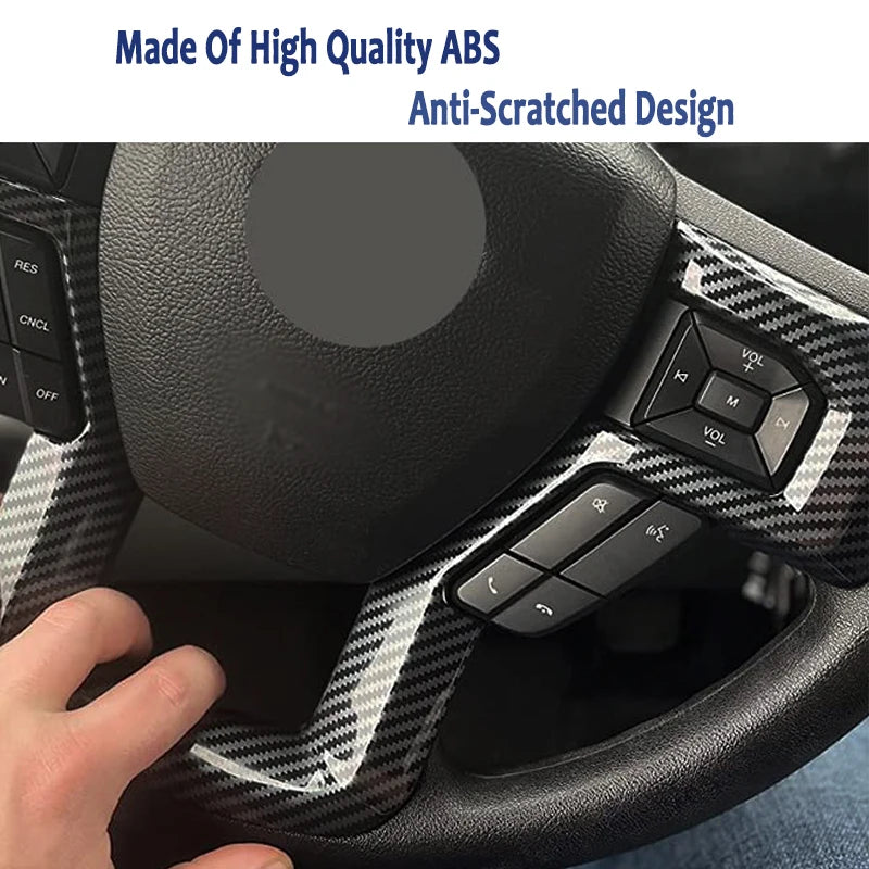 Carbon Fiber Style Steering Wheel Trim Cover for Ford F-150 2015–2020