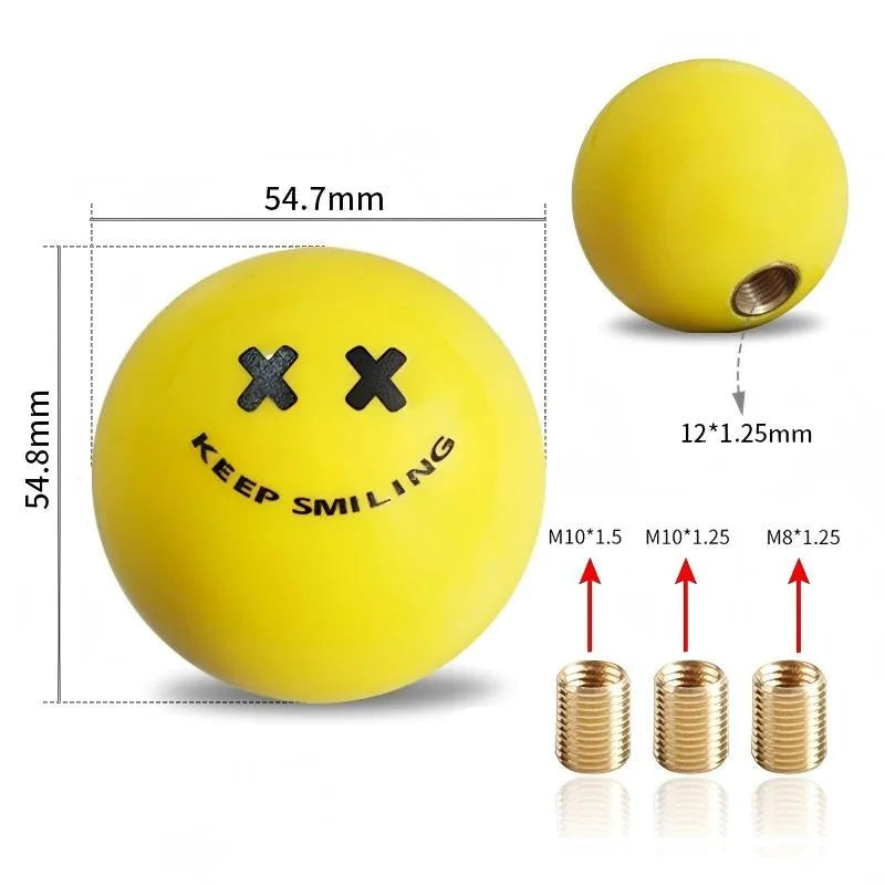 Universal JDM Smile Face Gear Shift Knob Manual Transmission Shifter Yellow Black