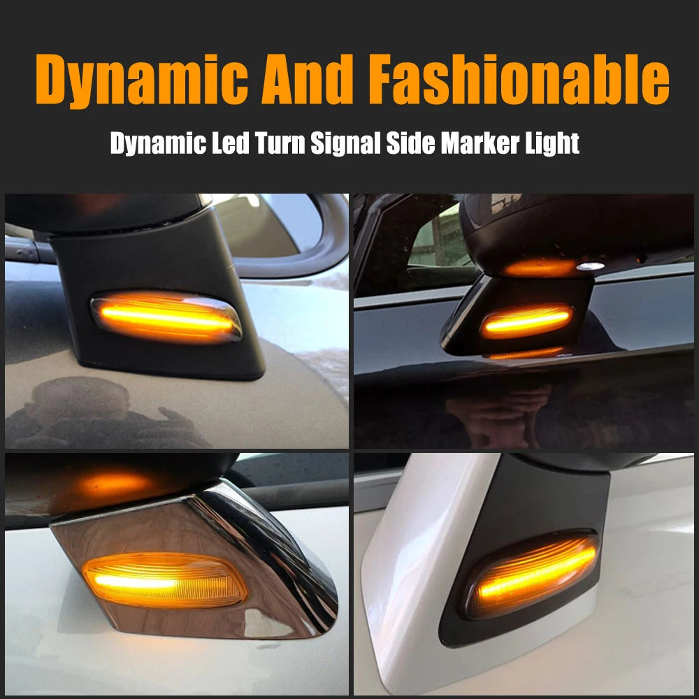 2Pcs LED Dynamic Side Marker Turn Signal Sequential Blinker Peugeot Citroen