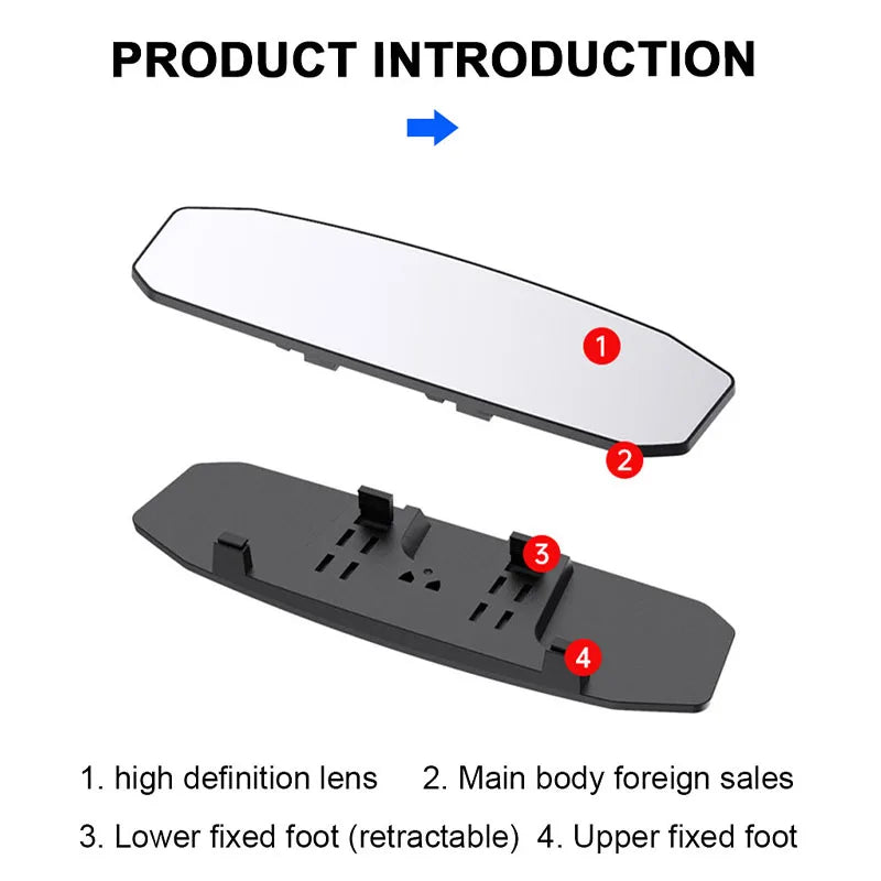 Wide Angle Convex Interior Rearview Mirror Anti-Glare Baby & Child Seat Monitor
