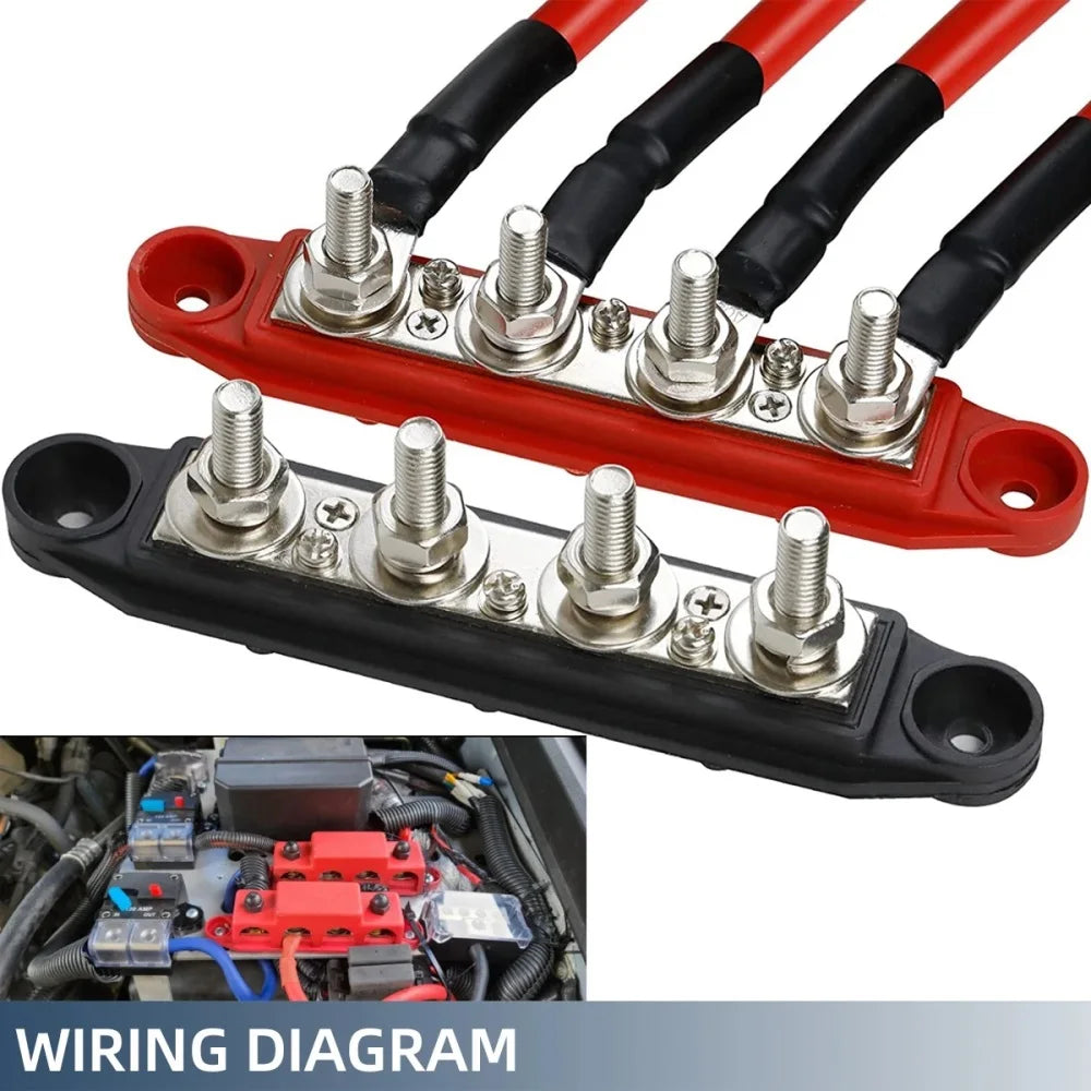12V/24V/48V 250A Battery Bus Bar Power Distribution Block with Cover