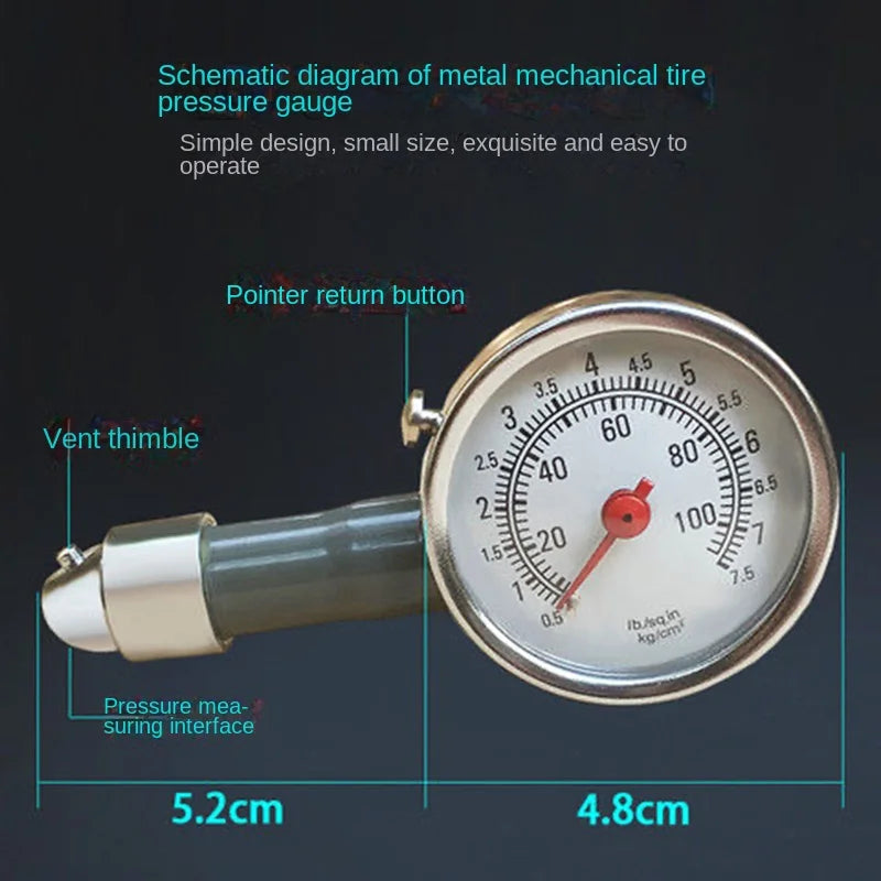 Auto Metal Tire Pressure Gauge Car Truck Tyre Air Pressure Meter