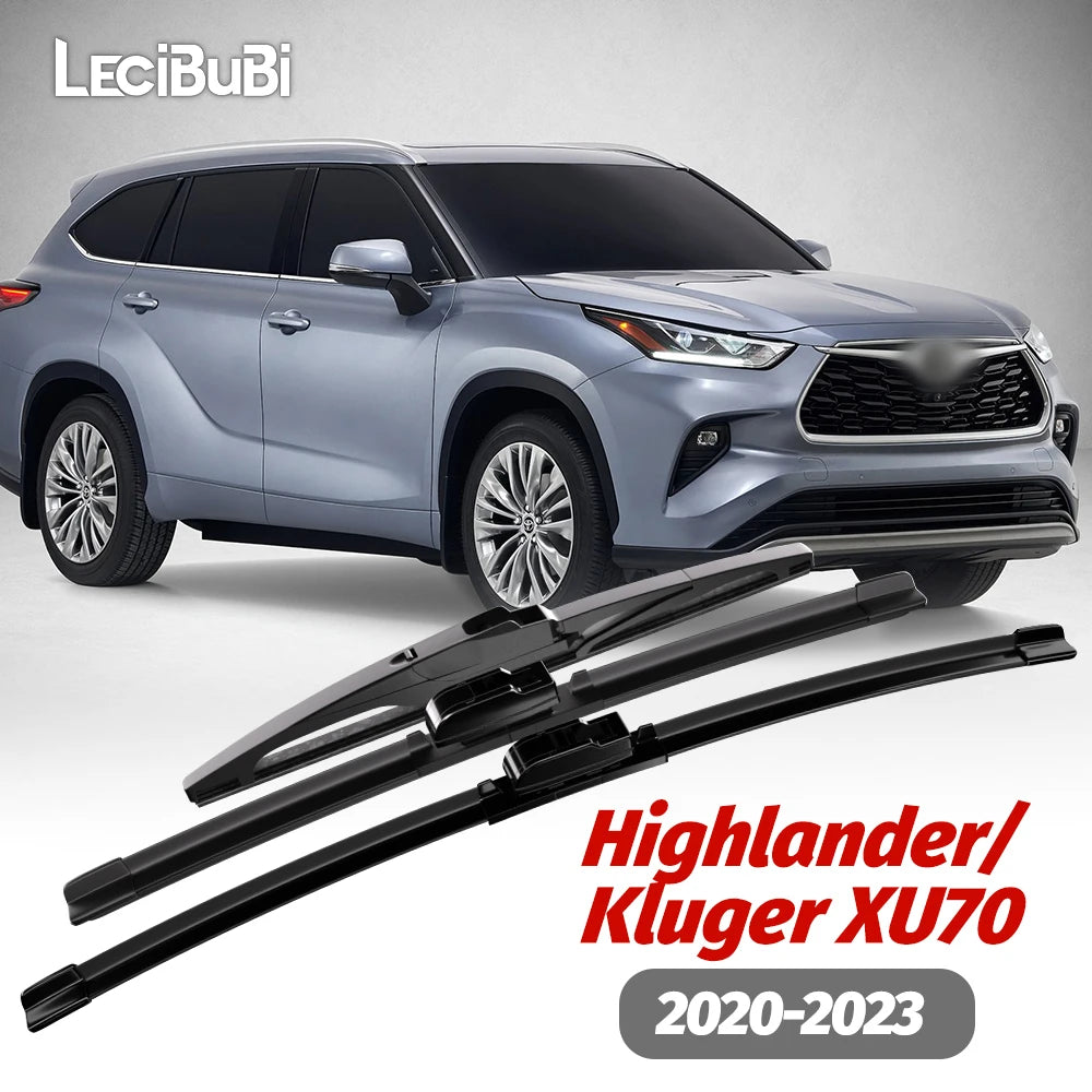 Front & Rear Windshield Wiper Blades Set for Toyota Highlander Kluger XU70 2020–2023