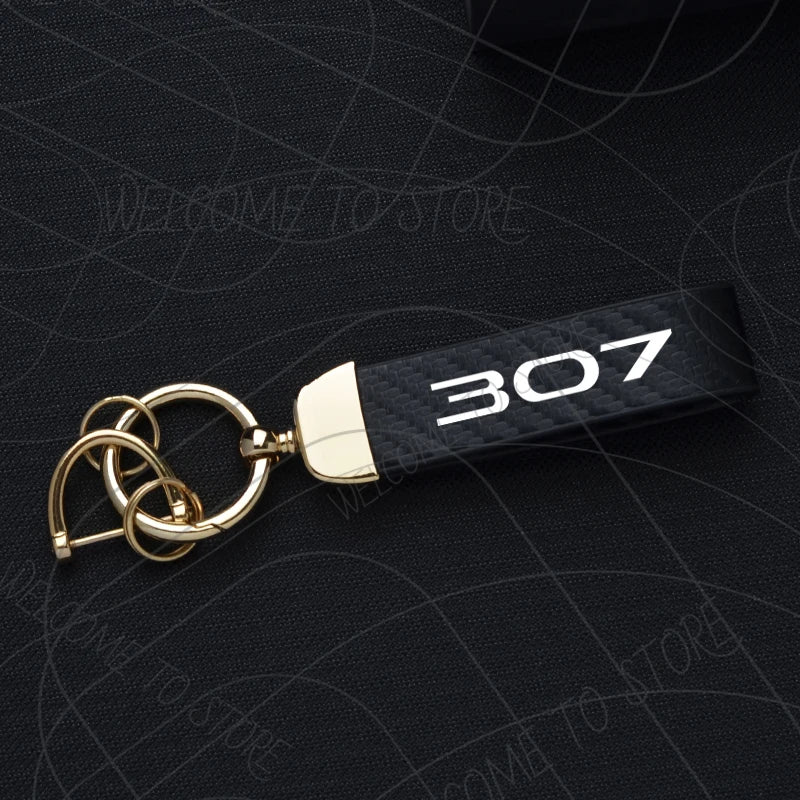 307 317 325 340 Keychain PU Leather Carbon Fiber Zinc Alloy Car Keyring