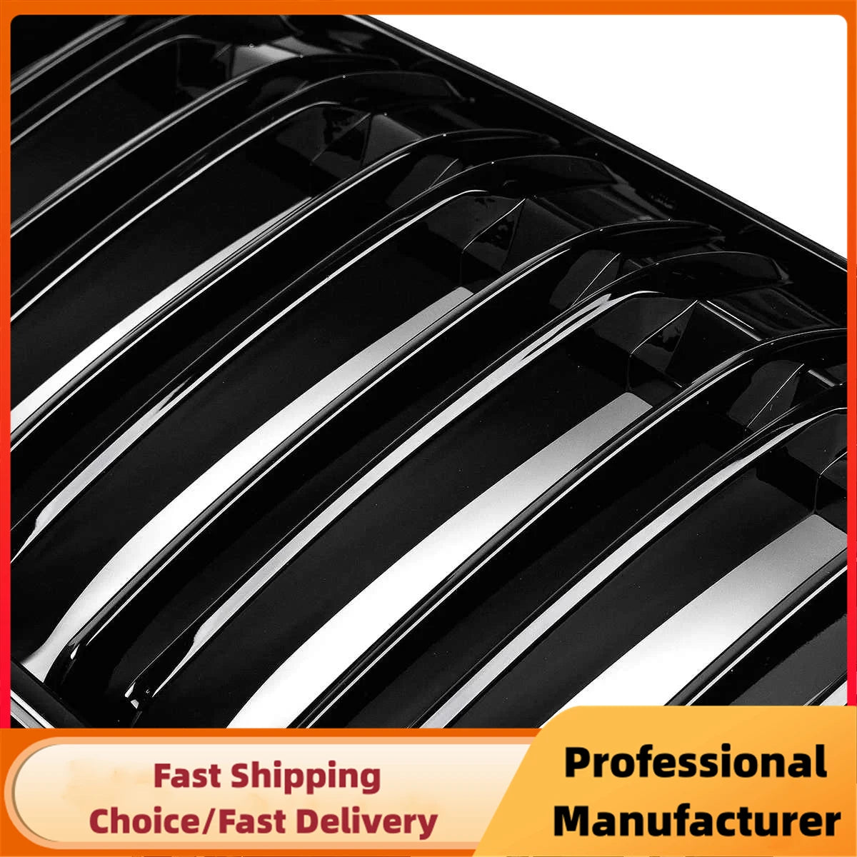 Gloss Black Double Slat M Style Kidney Grille for BMW X1 F48 F49 2016–2020