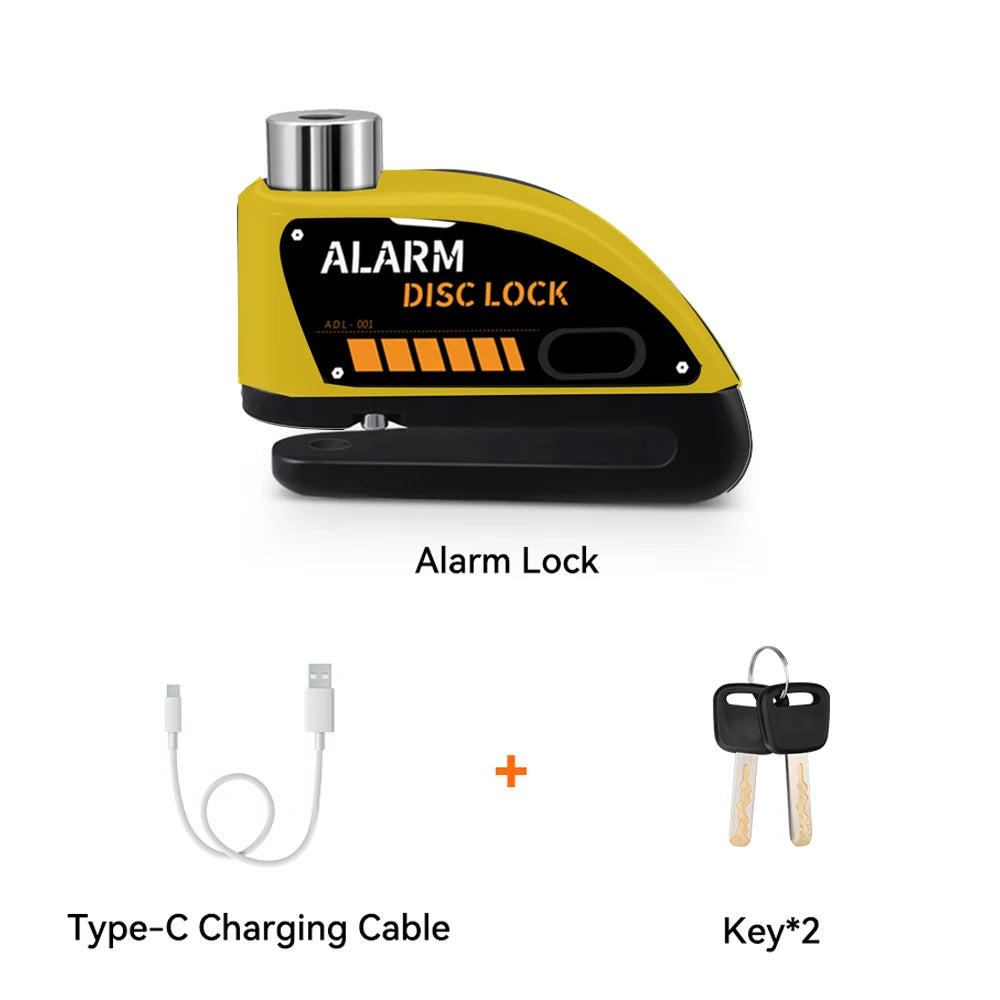 Motorcycle Alarm Disc Brake Lock 120dB Anti Theft Wheel Lock Scooter Bicycle