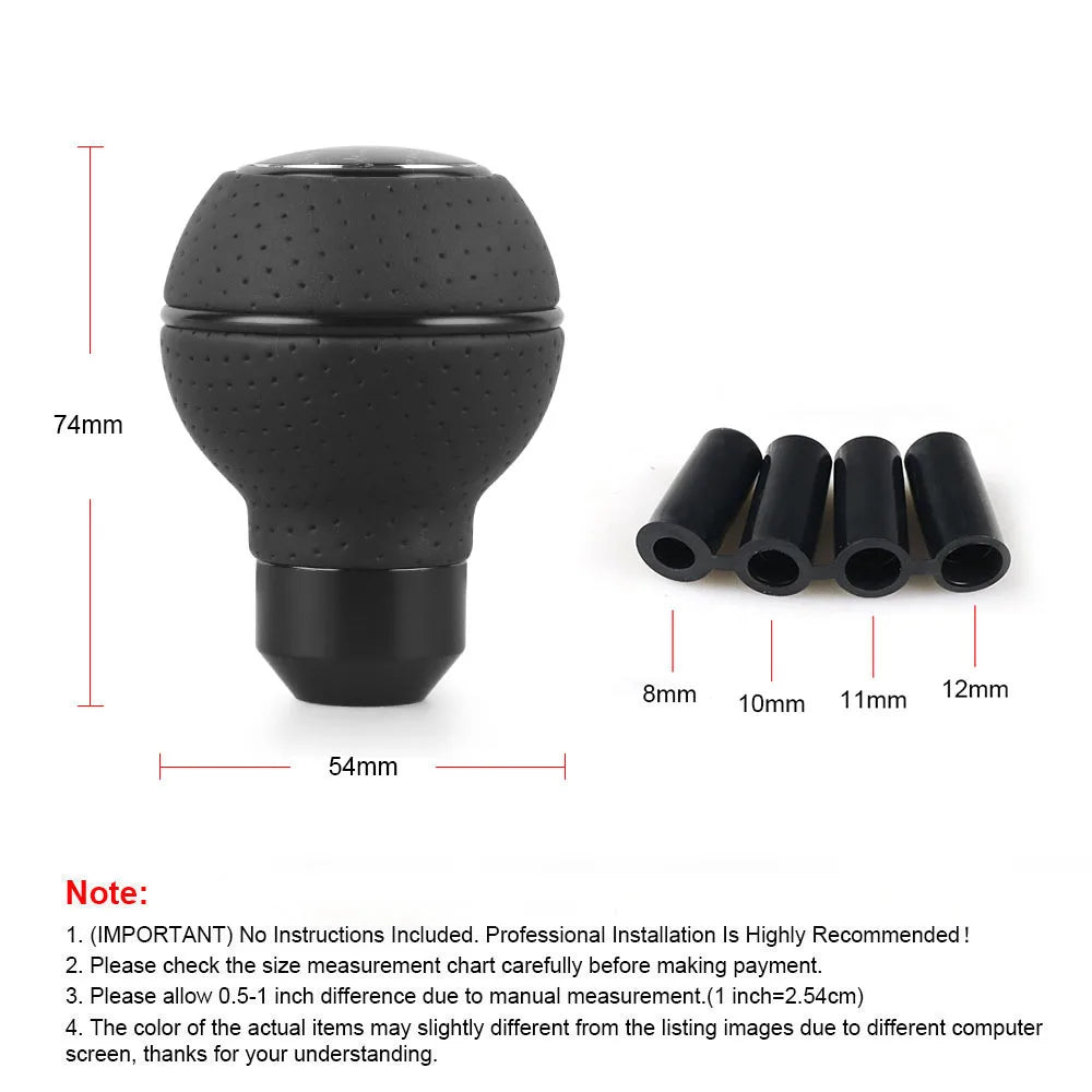 Universal 5-Speed Leather Shift Knob Gear Manual Shifter Car Lever Stick