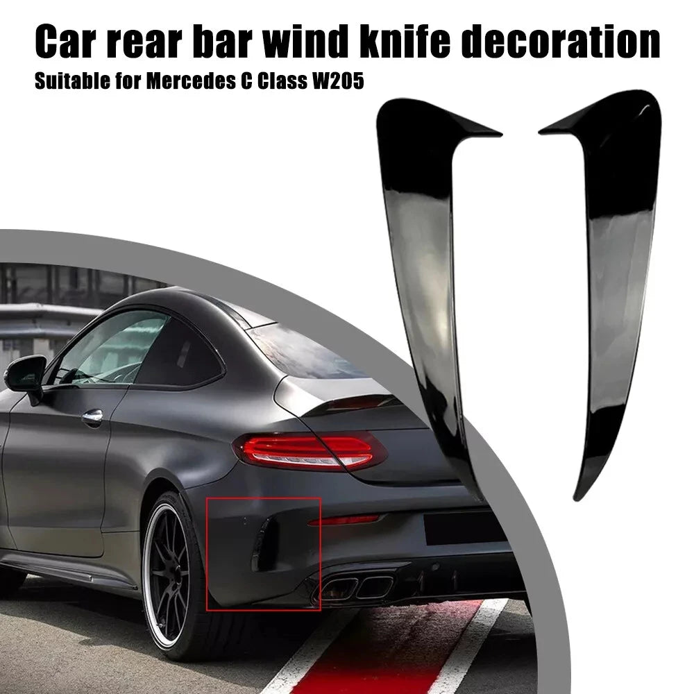 Rear Bumper Side Canard Air Vent Trim for Mercedes-Benz C-Class 2010–2018
