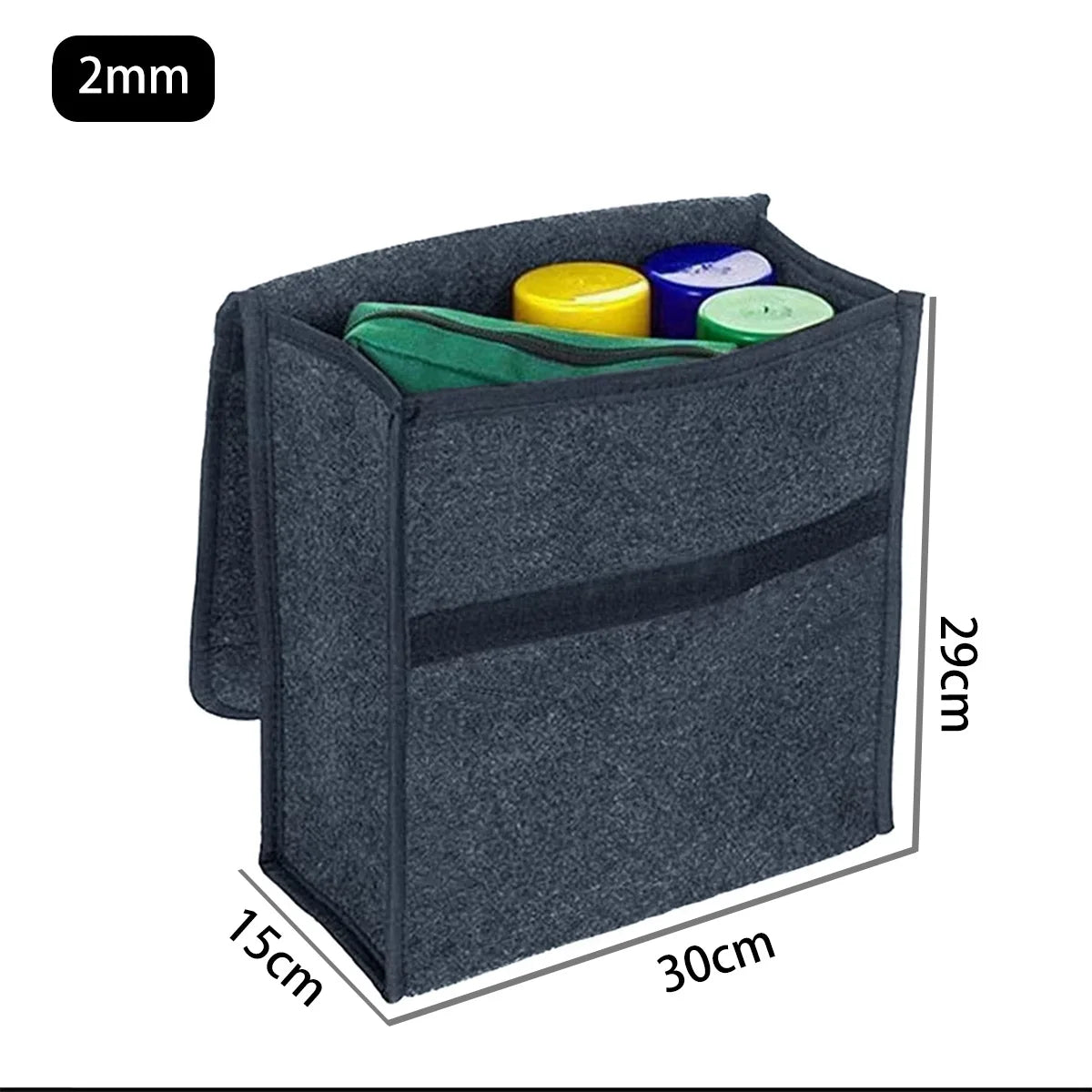 Dark Gray Car Felt Storage Box Organizer Trunk Cargo Bag Foldable