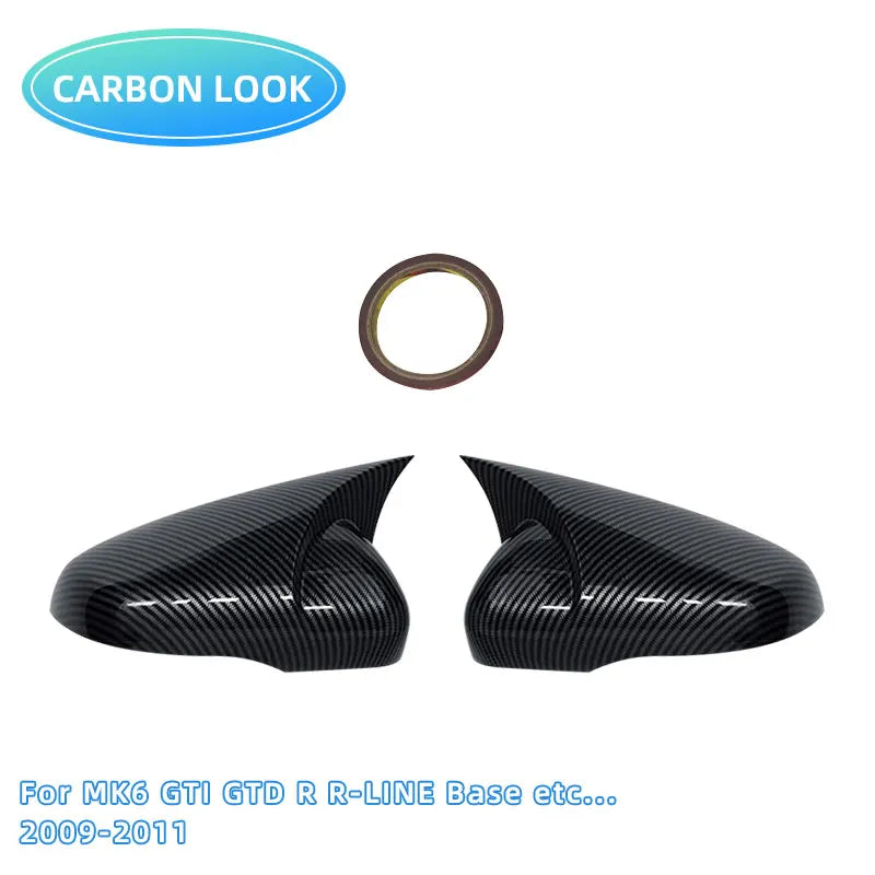 Gloss Black Side Mirror Cover Caps for VW Golf MK6 MK7 MK7.5 GTI R 2009–2020