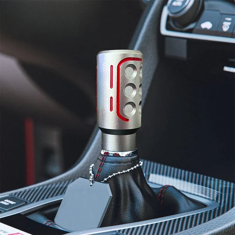 Universal Aluminum Manual Gear Shift Knob Silver Black JDM Style Gear Stick