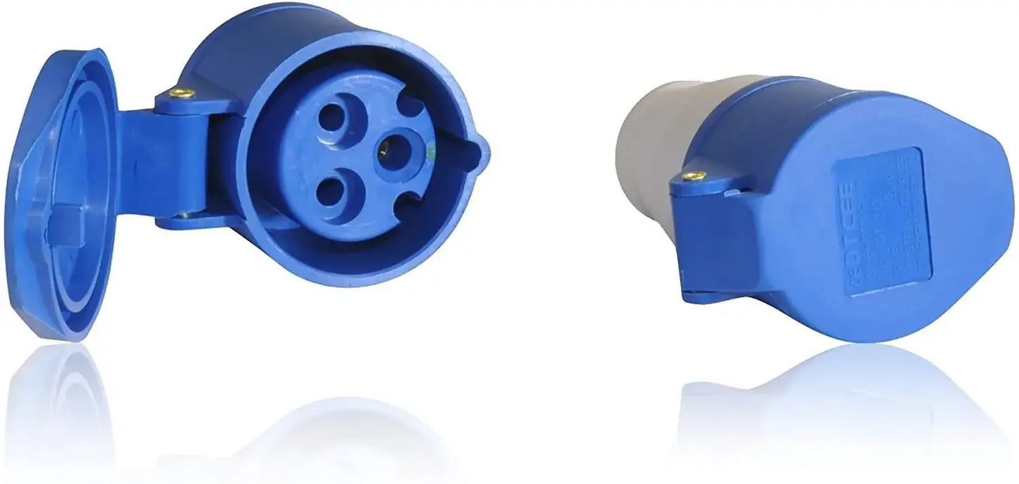 3-Pin 240V 16A Caravan Mains Hook-Up Plug Adapter for Caravan, Motorhome