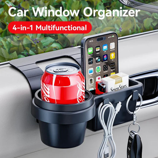 Car Cup Holder Phone Stand Door Window Hanging Storage Rack Organizer Tray