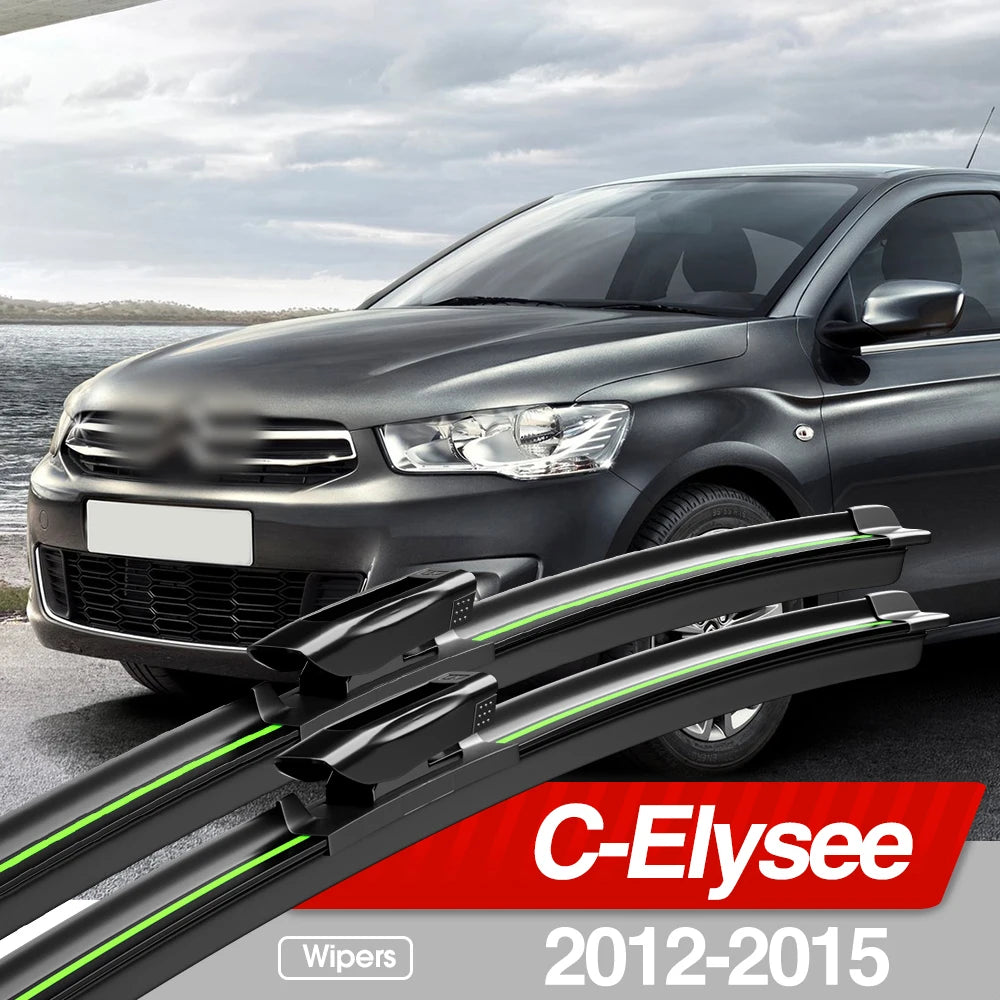 2PCS Front Windshield Wiper Blades for Citroën C-Elysée 2012–2015