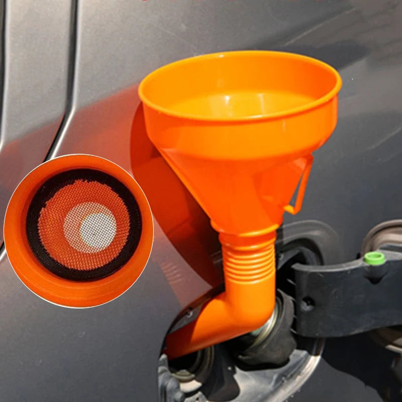 130/145/160cm Long Fuel Funnel with Filter Gas Oil Funnel Car Motorcycle Tool