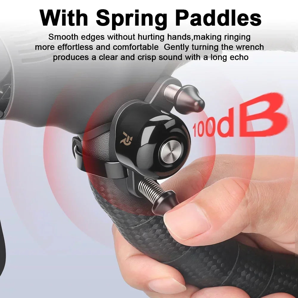 Mini Bike Bell Copper Alloy 100dB Road Bicycle Handlebar Dual Hammer Bell