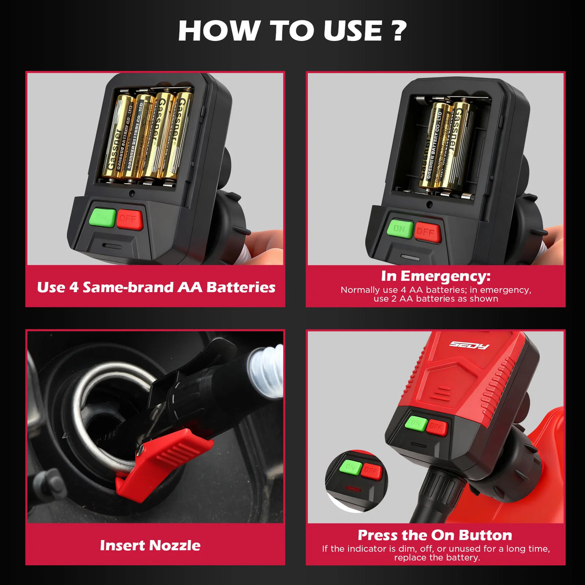 Automatic Fuel Transfer Pump 3.2 GPM Auto Stop Gas Can Battery Powered Kit