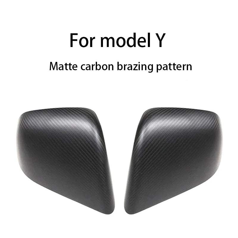 Real Dry Carbon Fiber Mirror Covers Matte Pair for Tesla Model 3 Y Highland