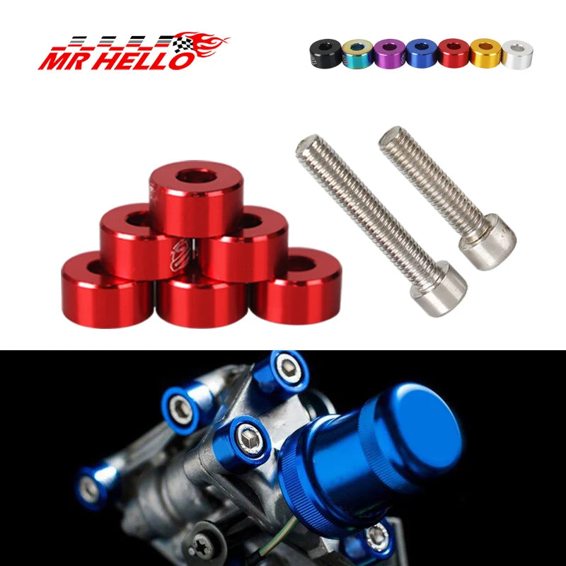 6PCS JKdreamer M6 Aluminum Fender Washers Bolts for Honda Engine Air Inlet Manifold