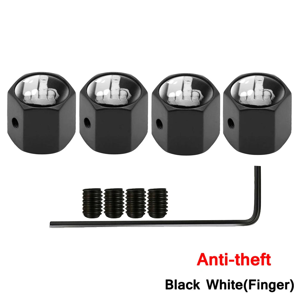 Skull Anti-Theft Tire Valve Stem Caps Locking Dustproof Valve Caps for Cars