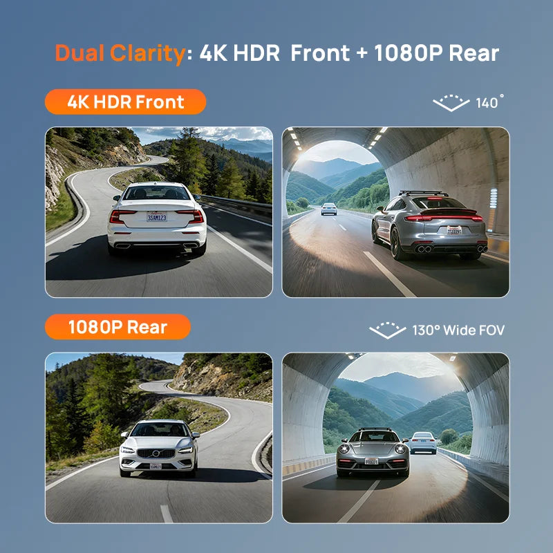 70mai A810 Lite 4K HDR Dash Cam with 1080P Rear Camera Wi-Fi 6 GPS Car DVR