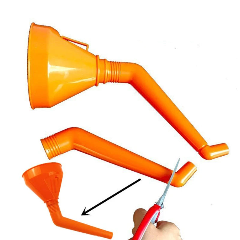 Car Motorcycle Fuel Funnel with Filter Handle for Gas Oil Refilling Tool