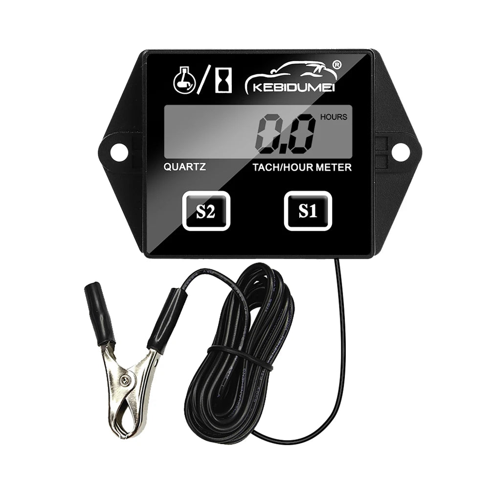 Digital Engine Tachometer RPM Meter Hour Gauge LCD Display for Boat Motorcycle