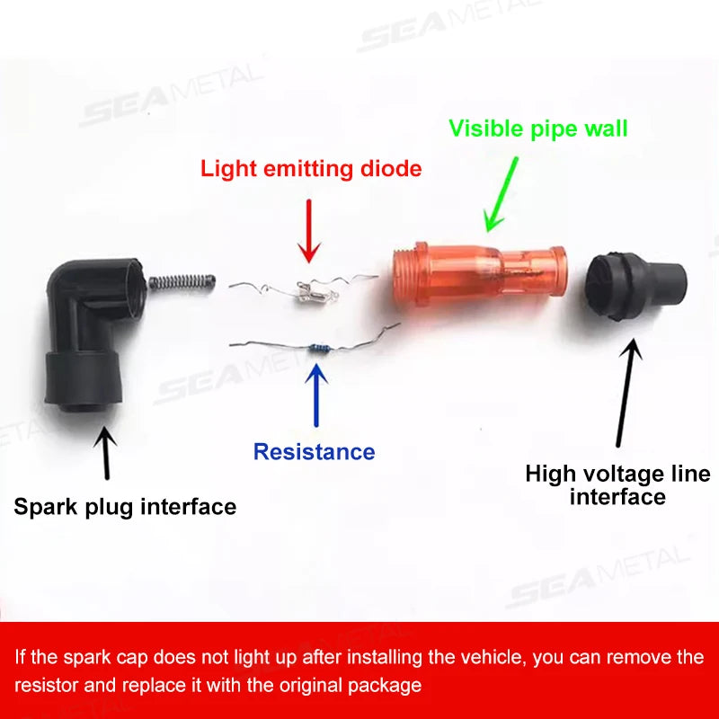 SEAMETAL 90 Degree Motorcycle Spark Plug Cap Ignition Boot Cover Universal