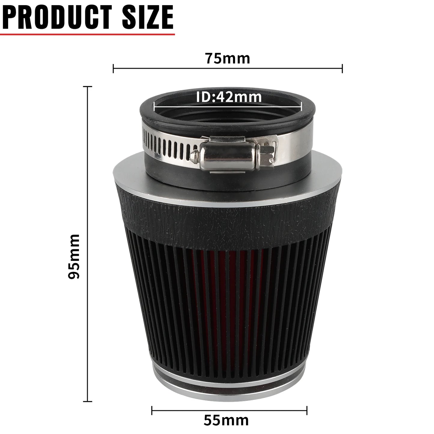 CNC Motorcycle Mushroom Air Filter Universal 42mm 48mm 54mm High-Flow Air