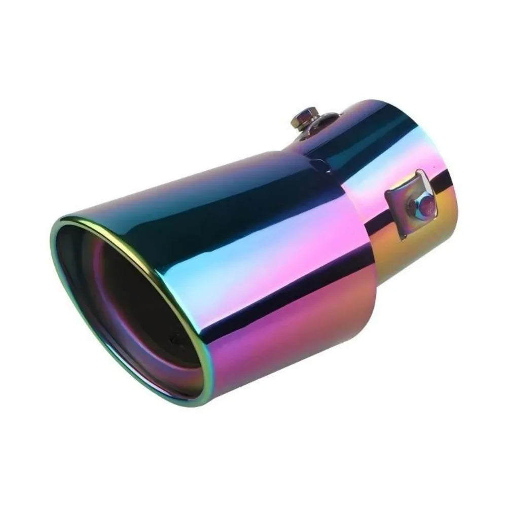 2.5" Stainless 63mm Inlet Steel Chrome Exhaust Muffler Tip Tail Pipe