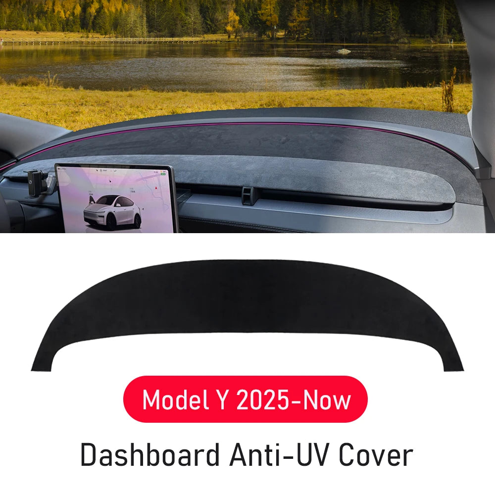 Suede Dashboard Cover Dash Mat for Tesla Model Y Juniper 2025-2026