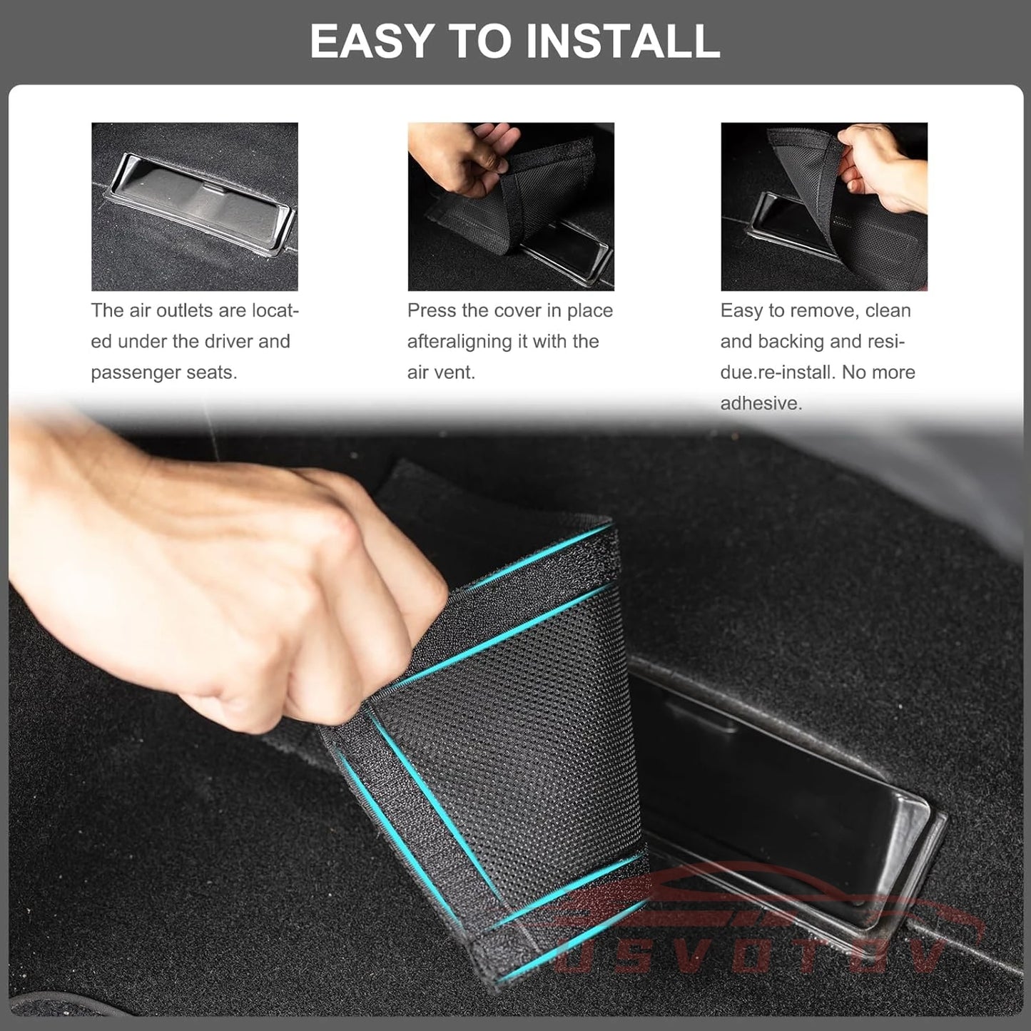 Rear Seat Air Vent Cover Mesh Protector for Tesla Model 3 2019-2025