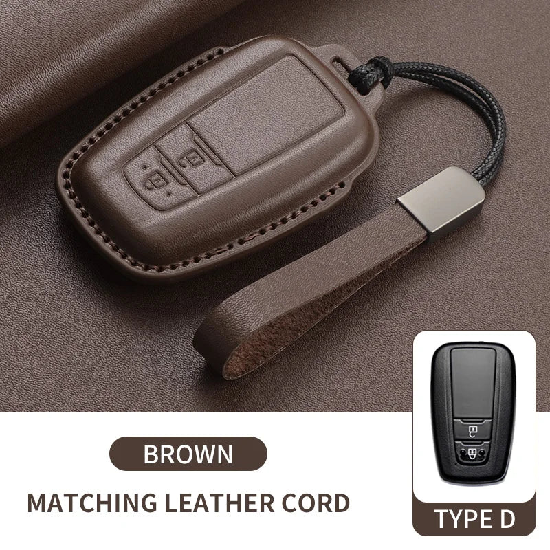 Leather Smart Key Case Cover for Toyota Prius, Camry, Corolla, Avalon, C-HR, RAV4