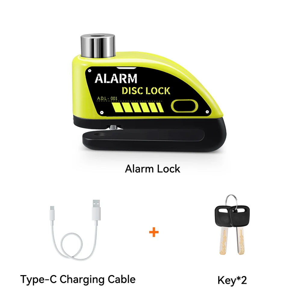 Motorcycle Alarm Disc Brake Lock 120dB Anti Theft Wheel Lock Scooter Bicycle