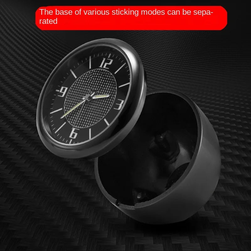 40/43mm Mini Car Clock Luminous Quartz Digital Watch Stick-On Auto Dashboard