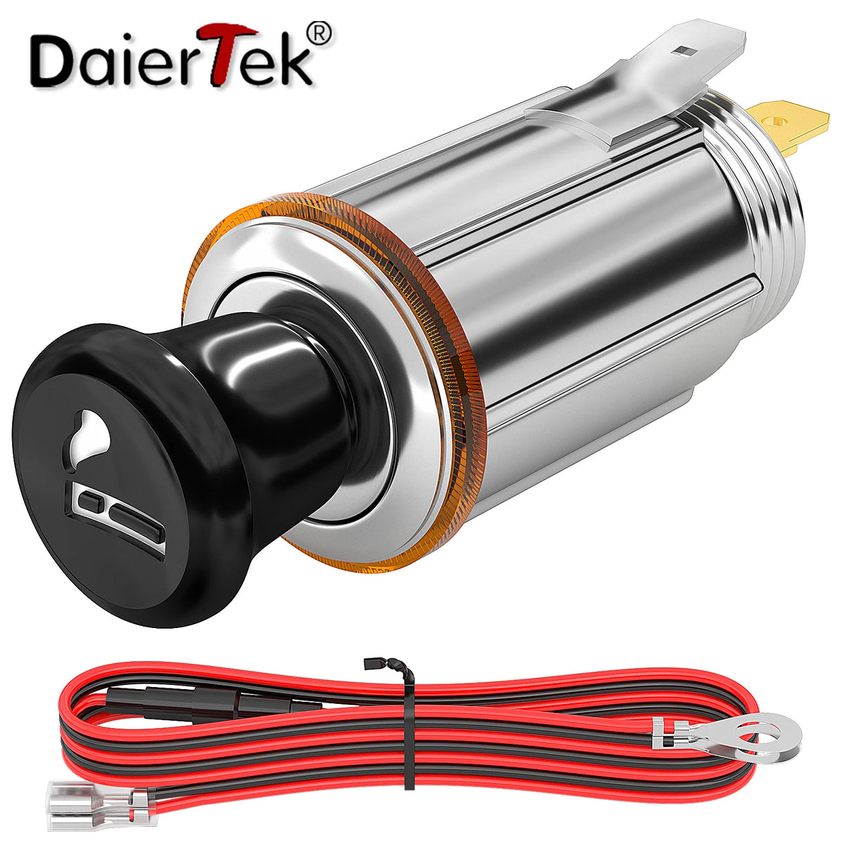 DaierTek 12V Cigarette Lighter Socket Eject Button Car Plug Auxiliary Power