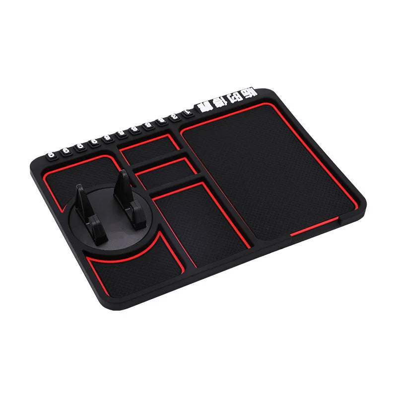 4-in-1 Car Phone Holder Parking Number Card Non-Slip Silicone Dashboard Mat
