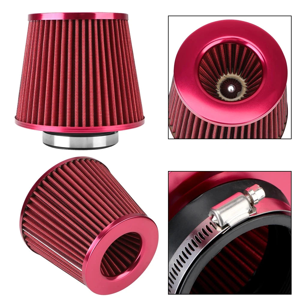 76mm 3-Inch Universal High Flow Cold Air Intake Filter Sport Mesh Cone Air Filter