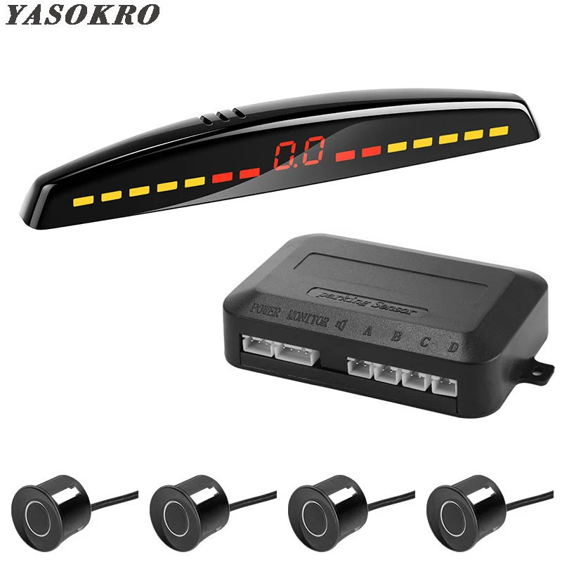 Car LED Parking Reverse Sensors Backup Monitor Display Parktronic Kit