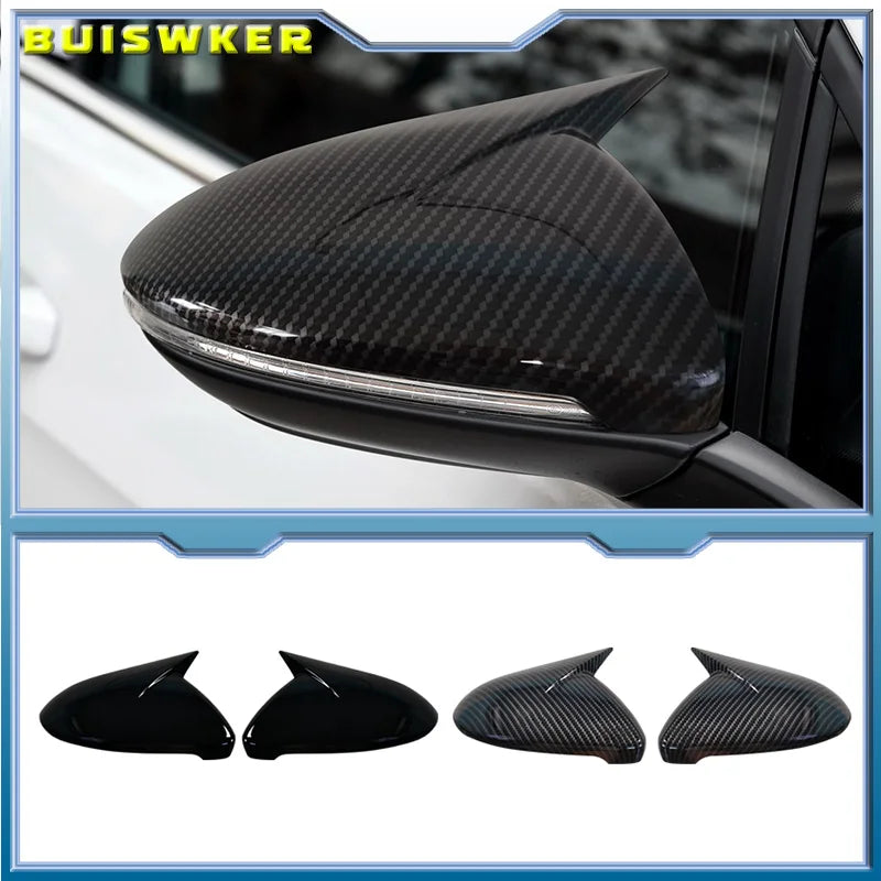 2PCS Side Rearview Mirror Cover Caps for VW Golf MK7 MK7.5 GTI R GTE 2014–2019