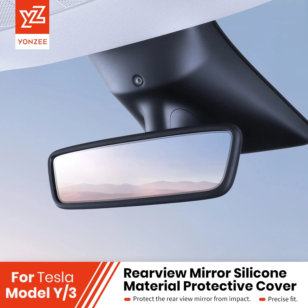 Rearview Mirror Protector Frame Silicone Non Slip Cover For Tesla Model Y