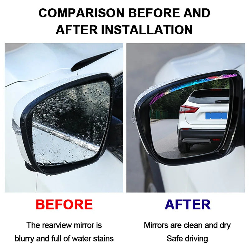 2PCS Universal Car Rearview Mirror Rain Shield Eyebrow Visor Anti-Rain Cover