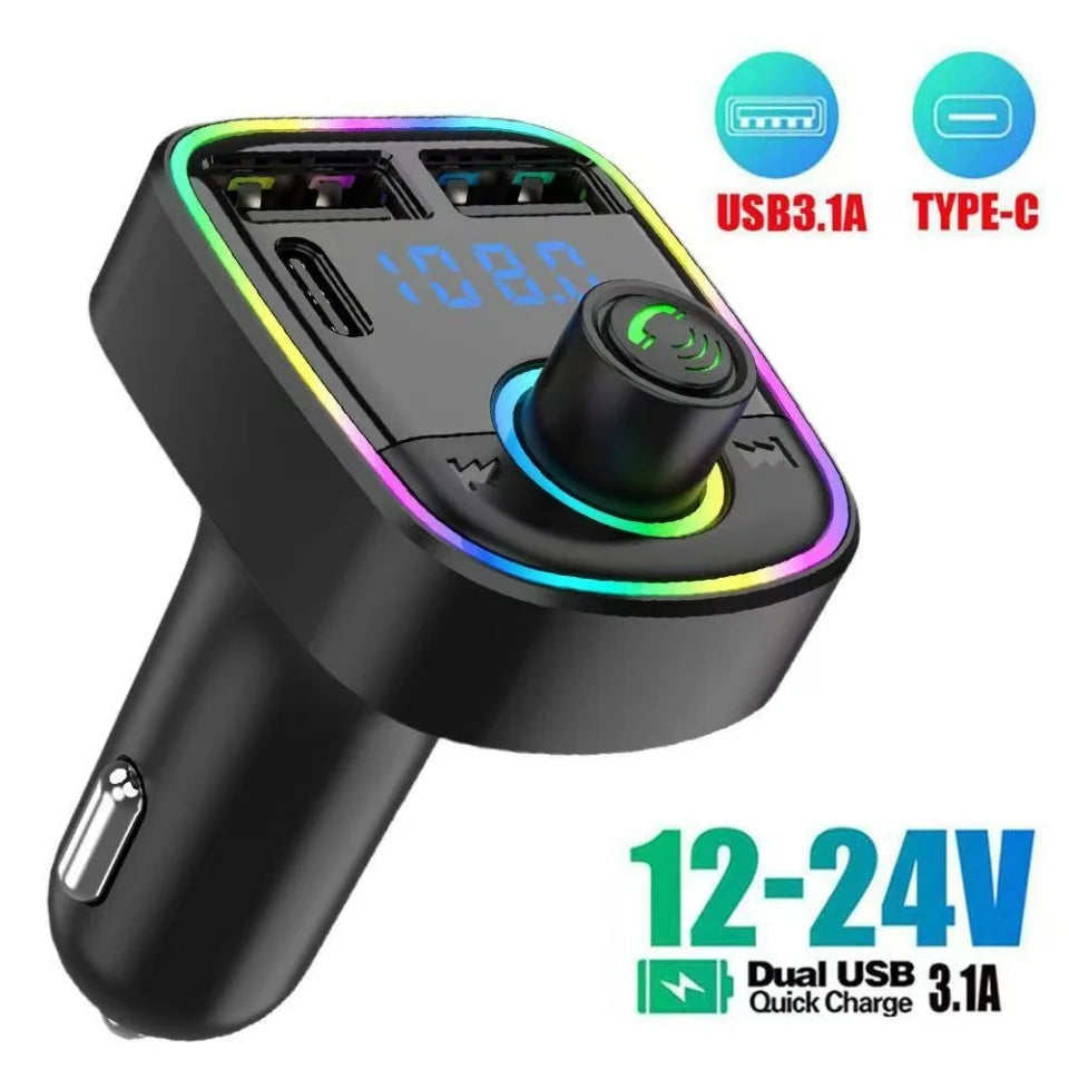 Bluetooth FM Transmitter Car Radio Adapter Hands Free MP3 Player USB Charger