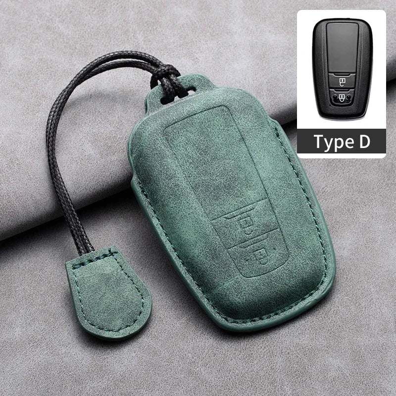 Leather Smart Key Case Cover for Toyota Prius, Camry, Corolla, C-HR, RAV4