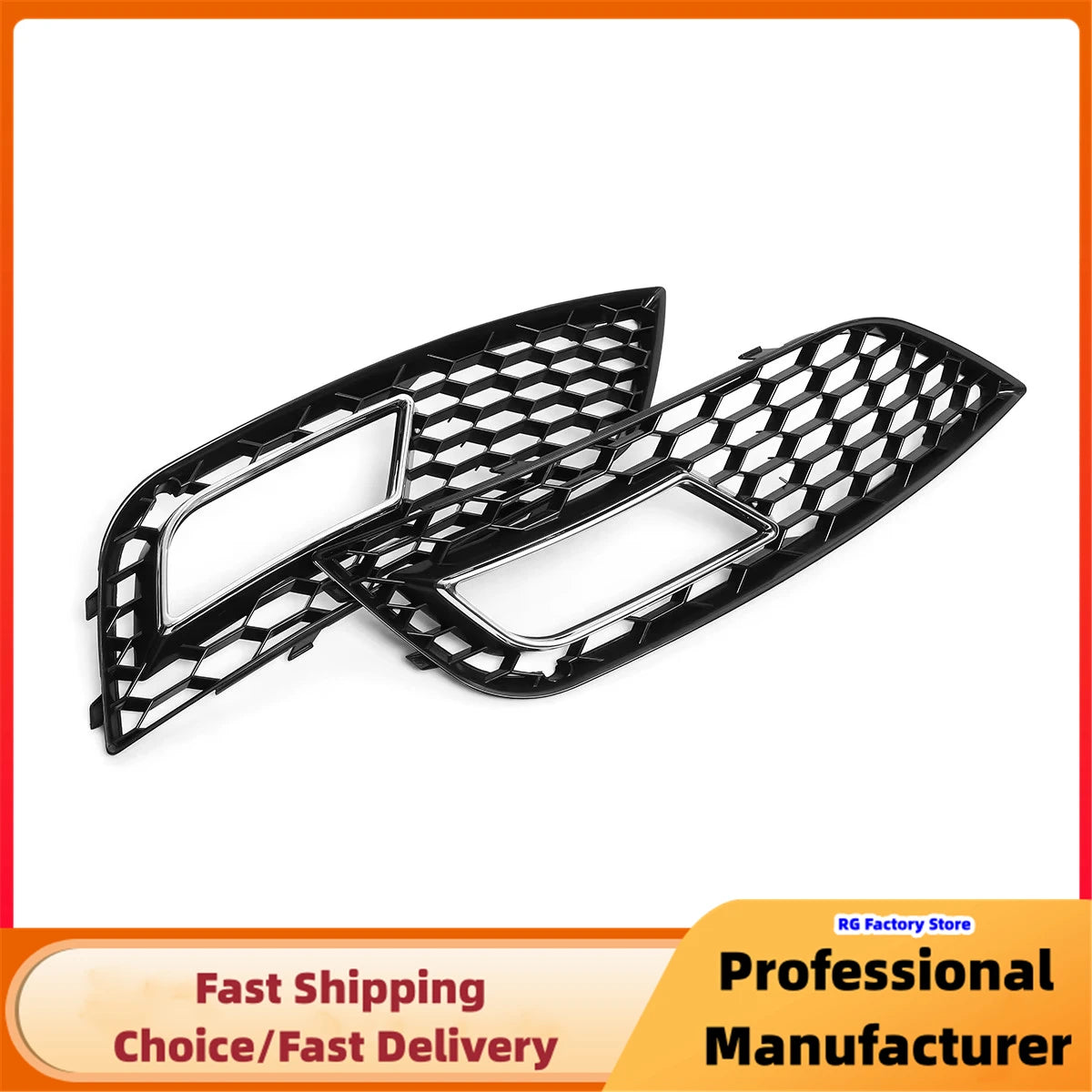 RS4 Style Honeycomb Front Fog Light Grille for Audi A4 B8.5 2013–2016