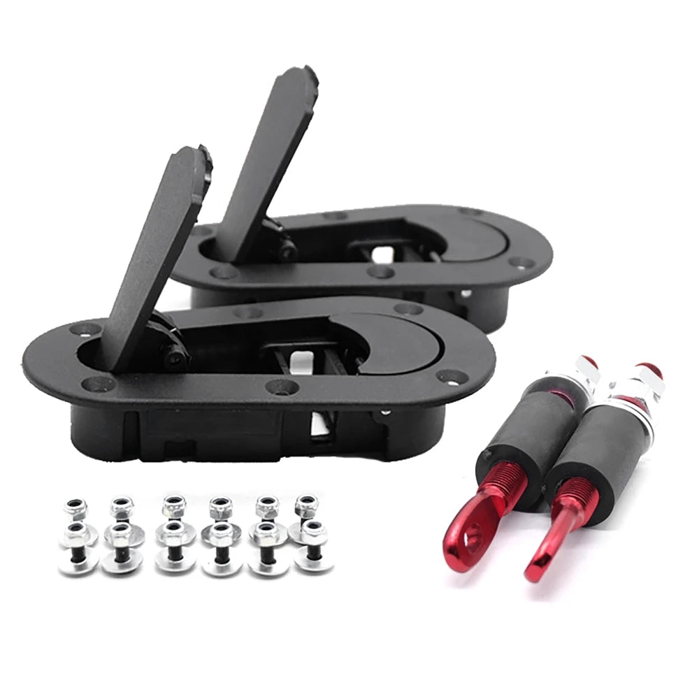 2PCS Universal Black Hood Pin Latch Lock Kit for Racing Cars Engine Bonnet