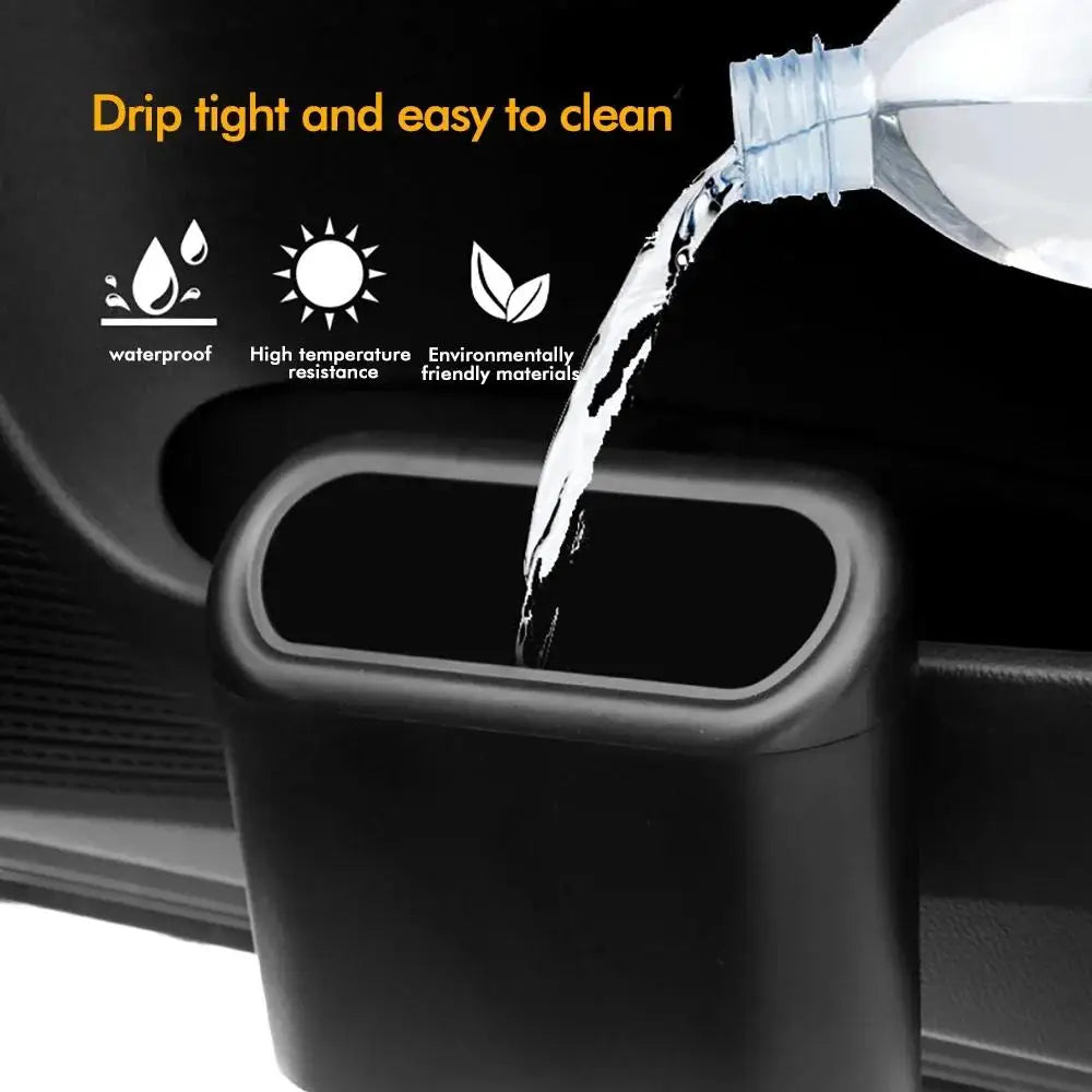 Mini Car Trash Can with Lid Leakproof Small Auto Garbage Bin Organizer