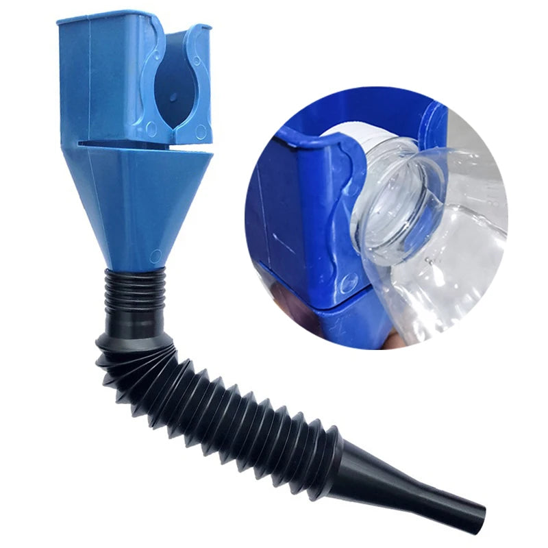 Car Motorcycle Fuel Funnel with Filter Handle for Gas Oil Refilling Tool
